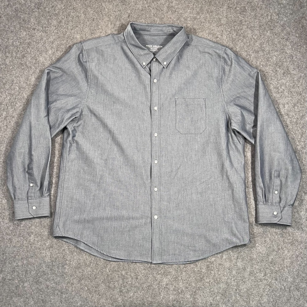 Mack Weldon Black White 37.5 Long Sleeve Button Up Oxford Shirt Men's Size XXL